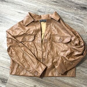 Brown leather jacket